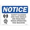 Signmission OSHA Sign, Glasses And Face Shield With Symbol, 14in X 10in Rigid Plastic, 14" W, 10" H, Landscape OS-NS-P-1014-L-18151 - alternate 1